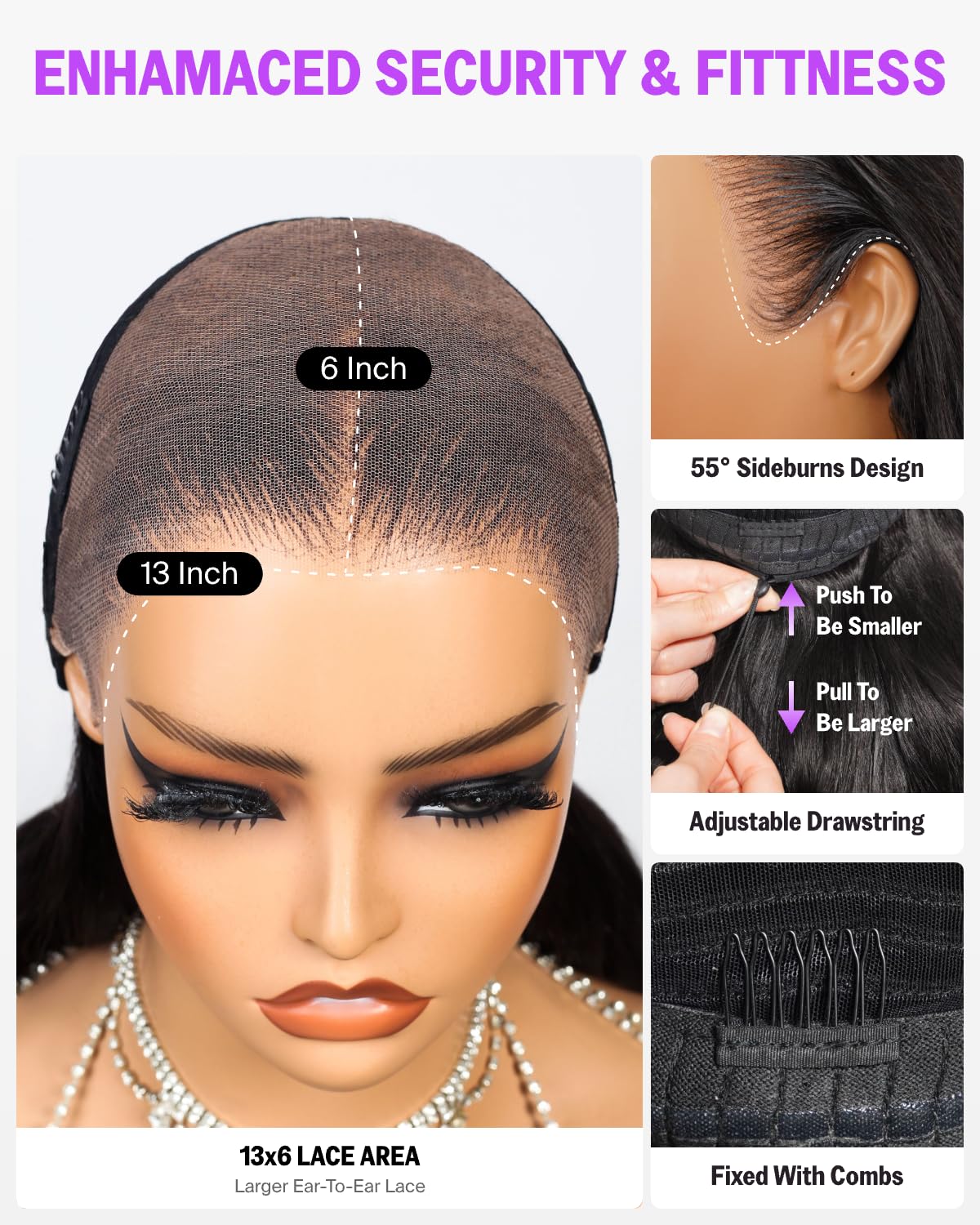 Glueless Wigs Human Hair Pre Plucked Pre Cut 13x6 HD Lace Front Wigs Human Hair Upgraded Ear-to-Ear Lace Frontal Wig 220% Density Pre Bleached Body Wave Wig 24 Inch