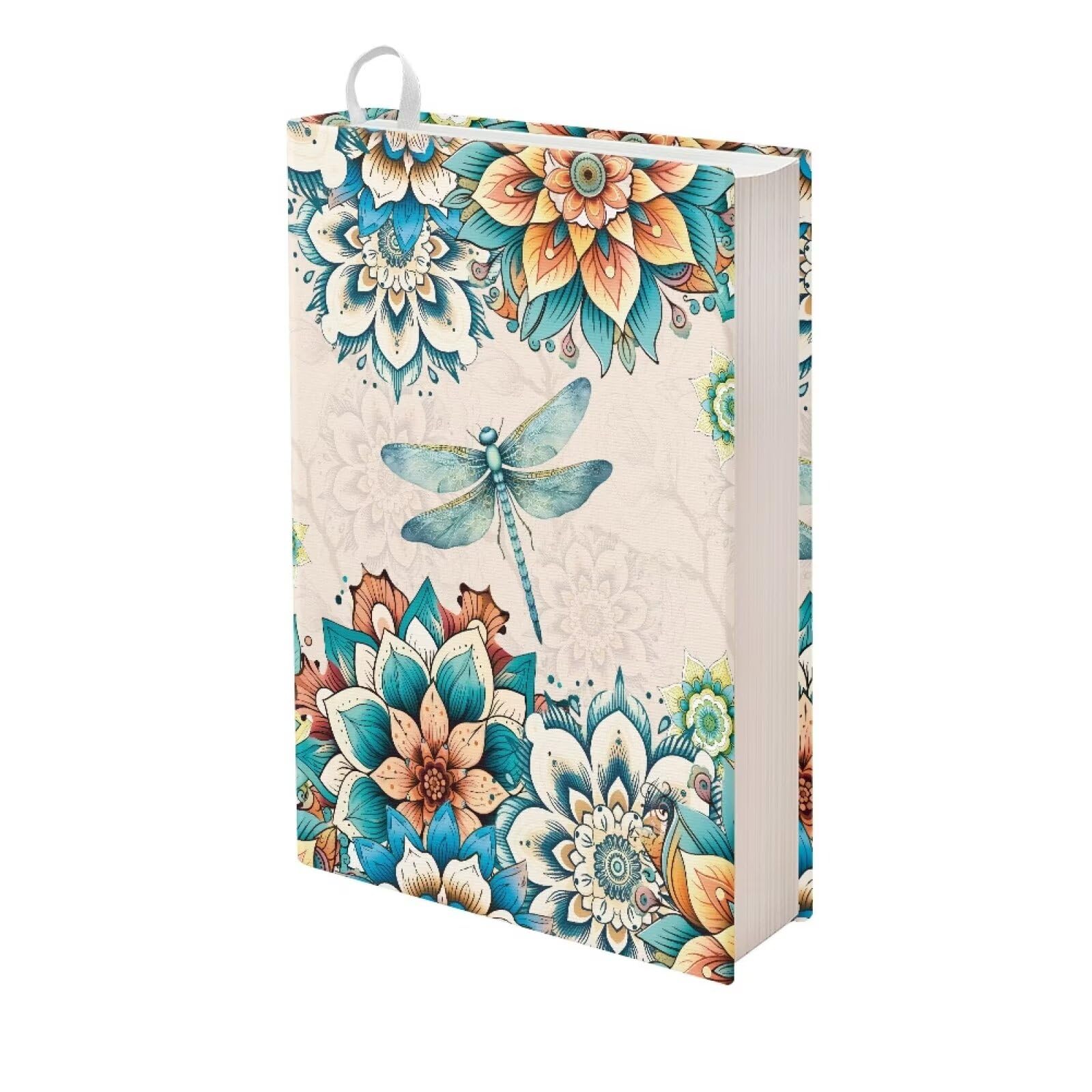 Gomyblomy Dragonfly Book Sox Stretchable Book Cover Boho Blooms Book Sleeve Reusable Book Protector Student School Supply Textbook Jackets Book Covers 9x11