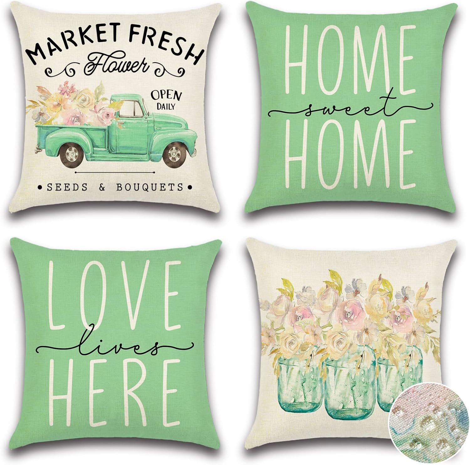 Ohok Outdoor Waterproof Pillow Covers 18x18 Set of 4