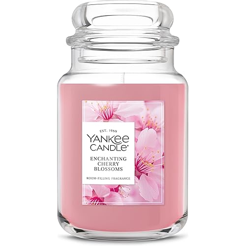Yankee Candle Enchanted Cherry Blossoms Scented Candle, 22oz Large Jar with up to 150 Hour Burn Time, Giftable, Holidays