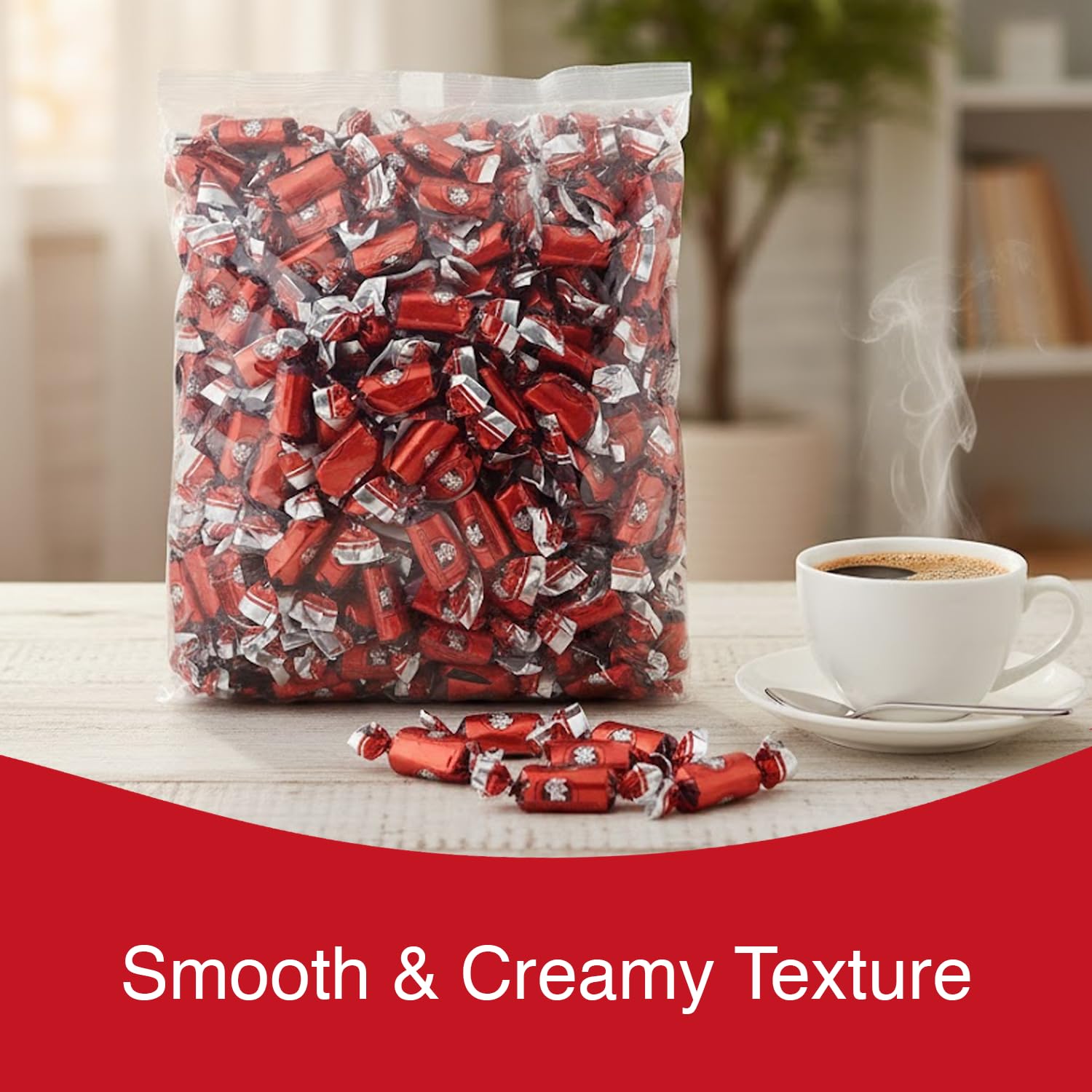 Coffee Rio Kona Island Blend Coffee Candy Bulk Pack, 3 Pound Bag - Individually Wrapped Hard Candies Blended with Fresh Dairy Cream - Perfect for Office Candy Bowl, Buffet - Kosher Certified Candies
