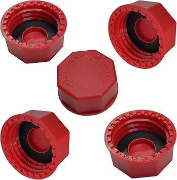 Gas Can Cap - Superior Replacement Lid for Midwest Gas Cans- Durable Gas Cap Replacement, for 5+ Gallon Plastic and Metal Gas Cans, Includes Spout Replacement old Style Pack of 5 Red