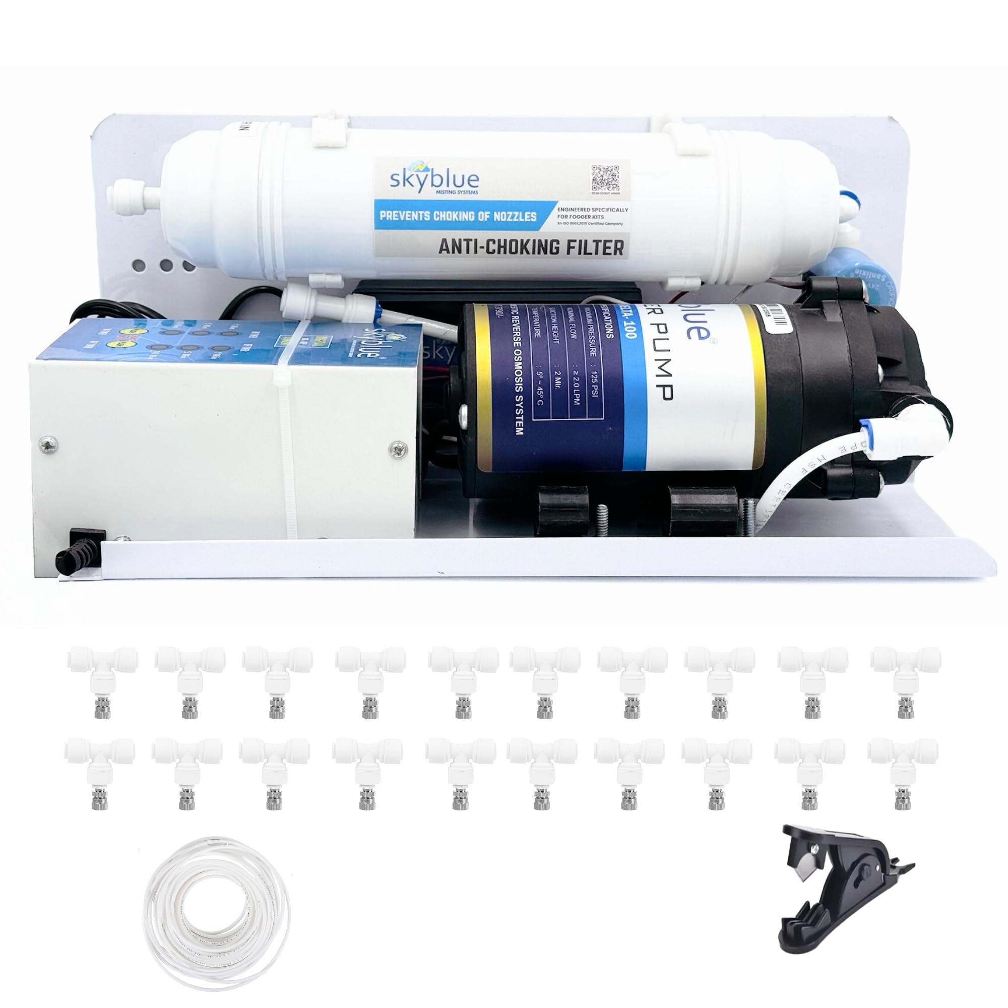 skyblue GEN2 Fogger Kit with 20 nozzles for Dairy Farms, Restaurants, Cafes and Outdoor Spaces Misting (GEN 2)