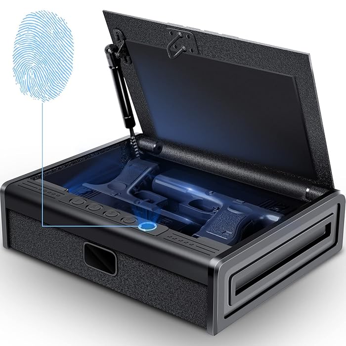Buy Biometric Gun Safe for Pistols, Fingerprint Gun Safe for 3 Pistols