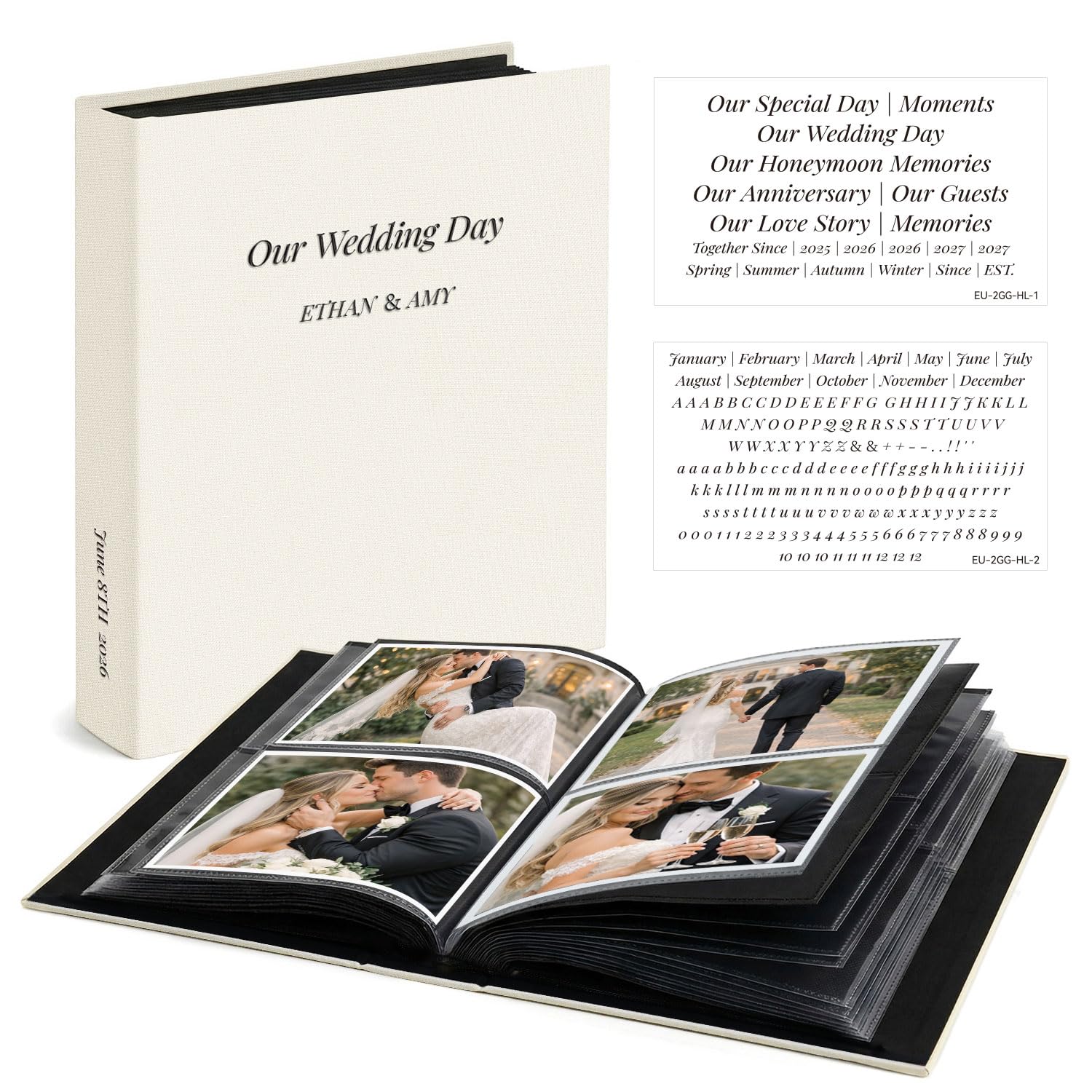 Vienrose Wedding Slip In Photo Album 6x4, 200 Pockets, DIY Cover