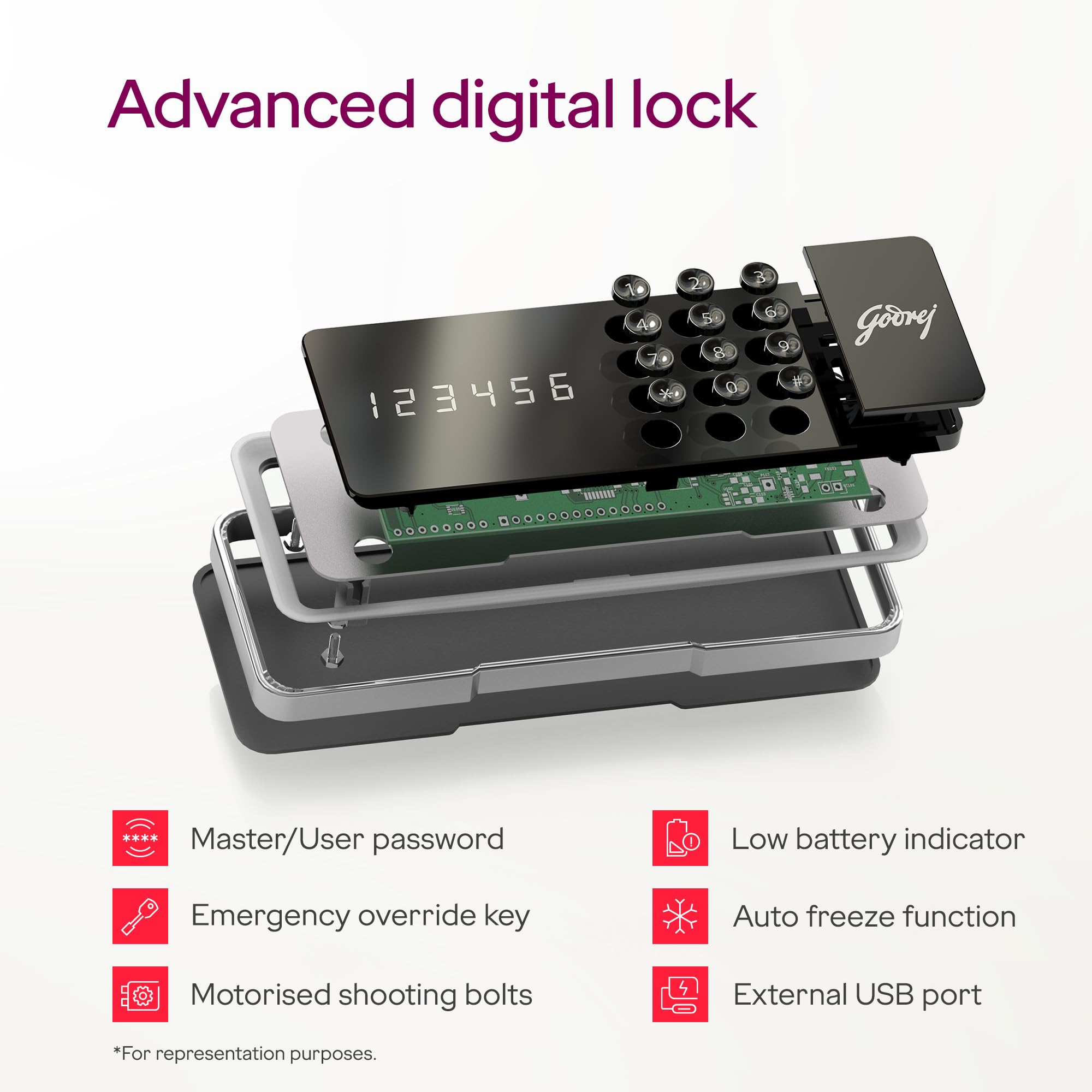 Godrej Safe|Forte Pro Digital - Electronic Lockers -3