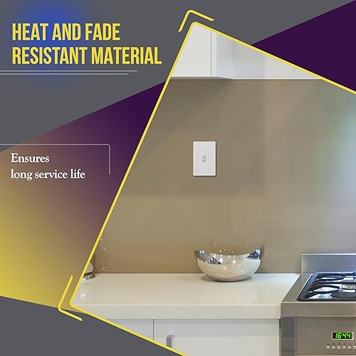 Miniatura 5 de ENERLITES Interruptor de luz de palanca, polo único, 15 A, 120-277 V, tornillo de puesta a tierra, grado residencial, certificación UL, 88115-W-10