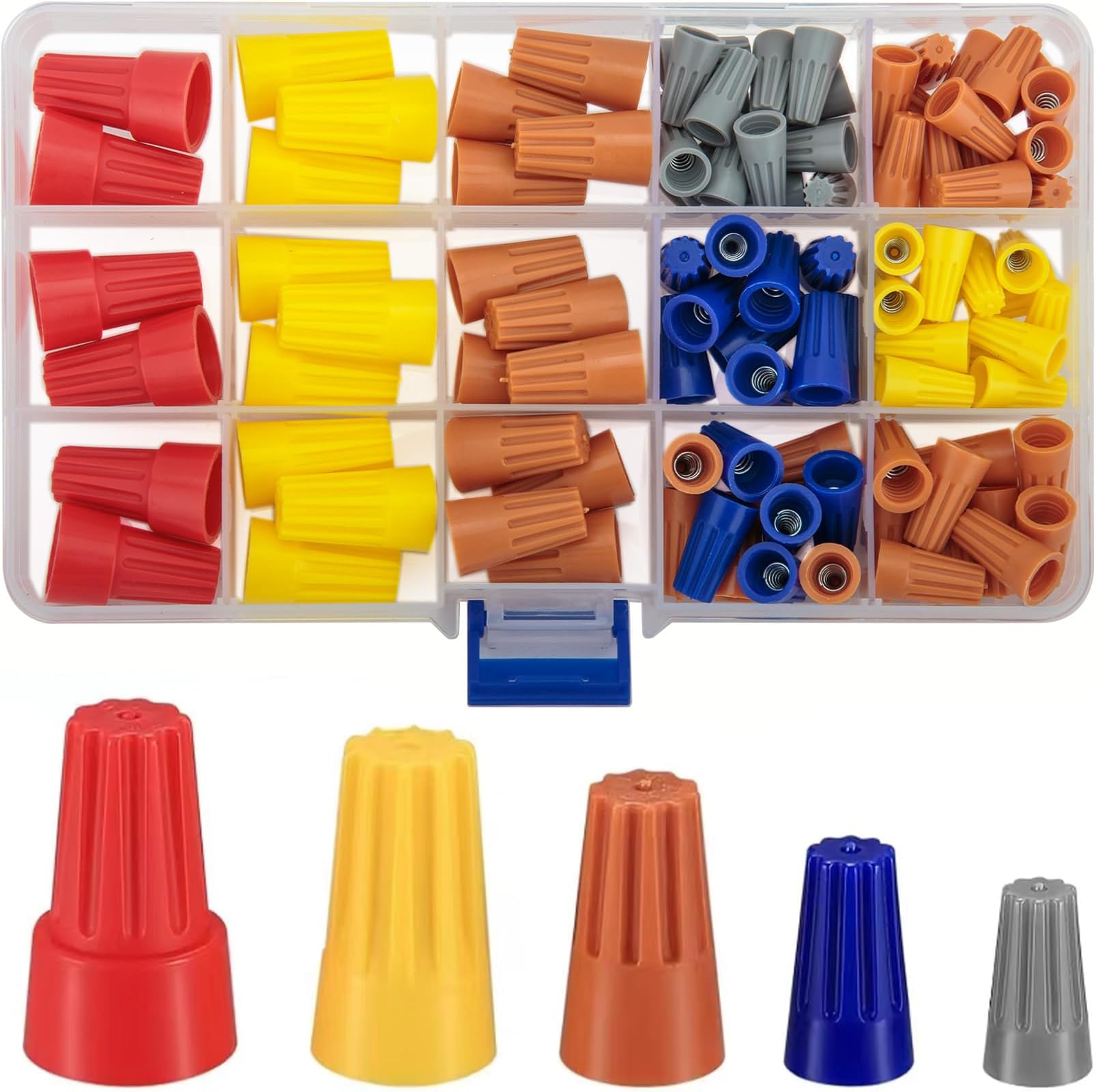 102 Pcs Electrical Wire Connectors, Screw Terminals Wire Caps, Twist Nuts Caps, Spring Insert Wire Nuts Connectors, Cable Connectors, Electrical Cap Cable Quick Connection Terminals