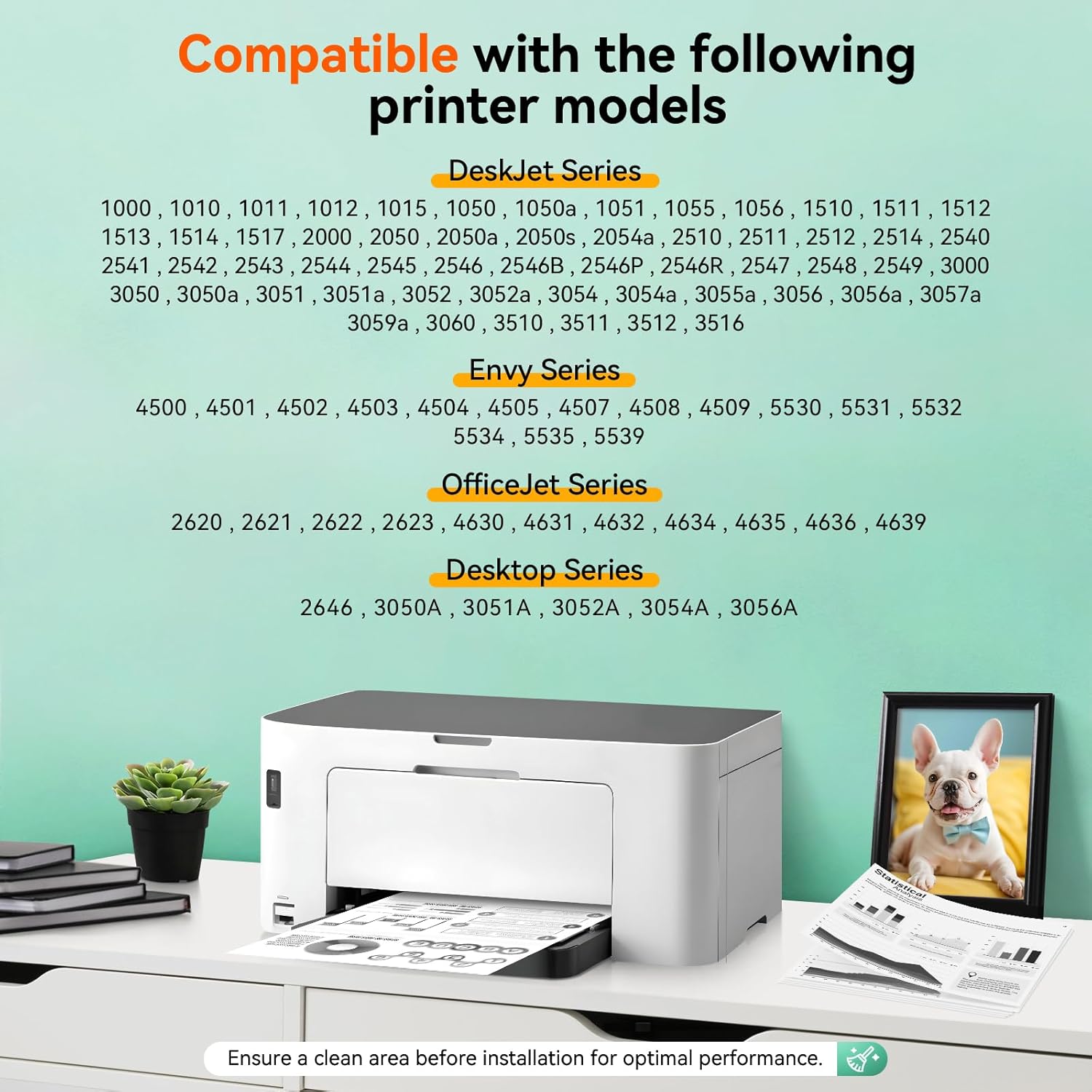 61XL Black Ink Cartridge Replacement for HP Ink 61 XL HP61 HP61XL for HP Envy 4500 4501 4502 5530 Deskjet 2540 3050 1000 1050 1056 1510 1512 1010 1055 OfficeJet 4630 Printer (2 Black)