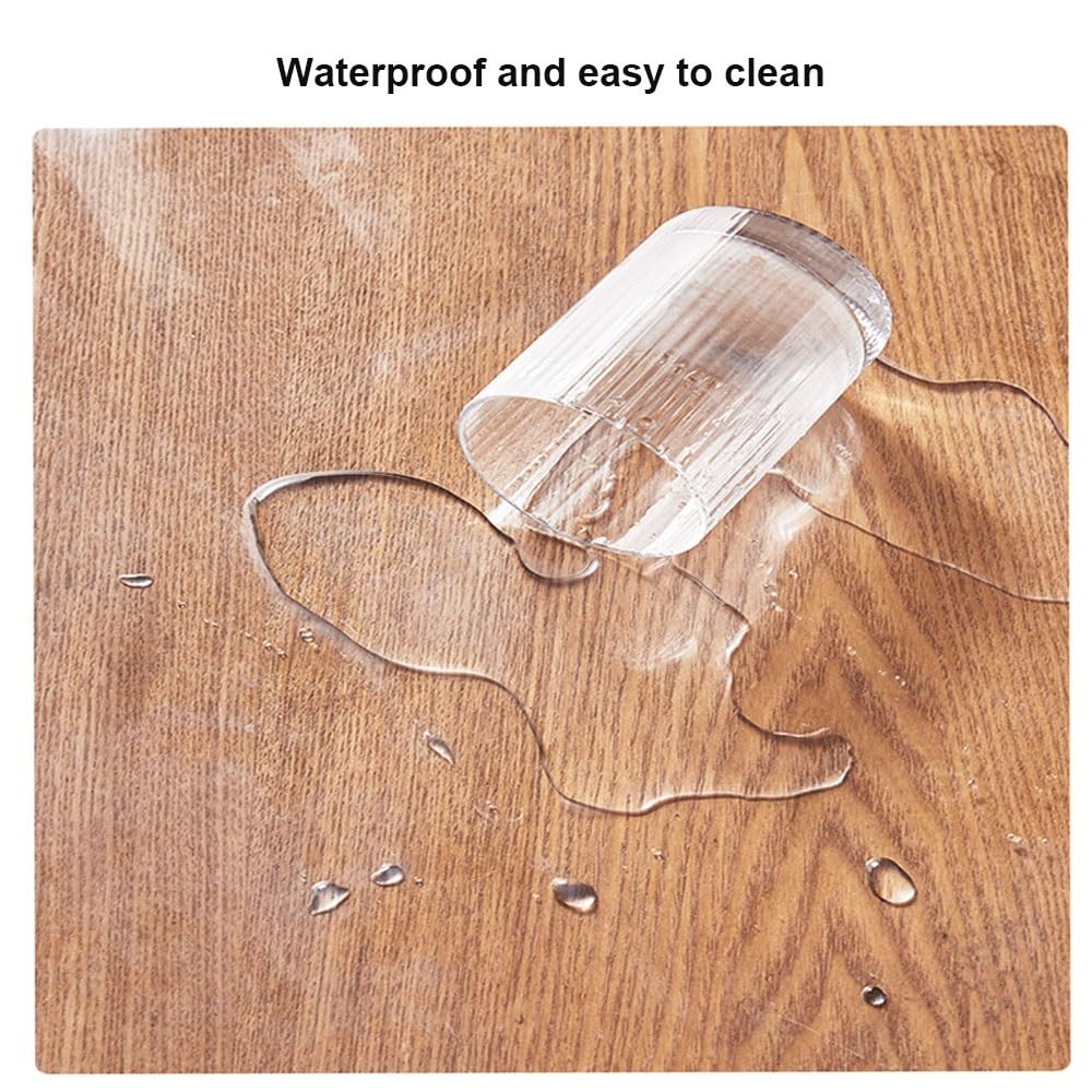 C Runde Bürostuhlmatte für harte Böden, 1,0 mm dick, rutschfester Schutz, leicht zu reinigen, transparente Abdeckung (Frosted 50 cm) – ideales Schreibtischzubehör