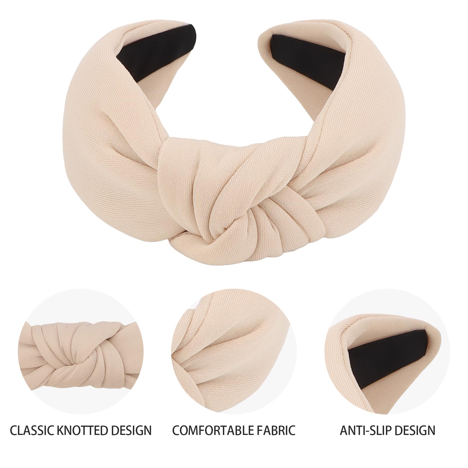 Knotted Fabric Headband in Taupe Taupe Top Knot Headband – Cheeky Little Fox main image 4