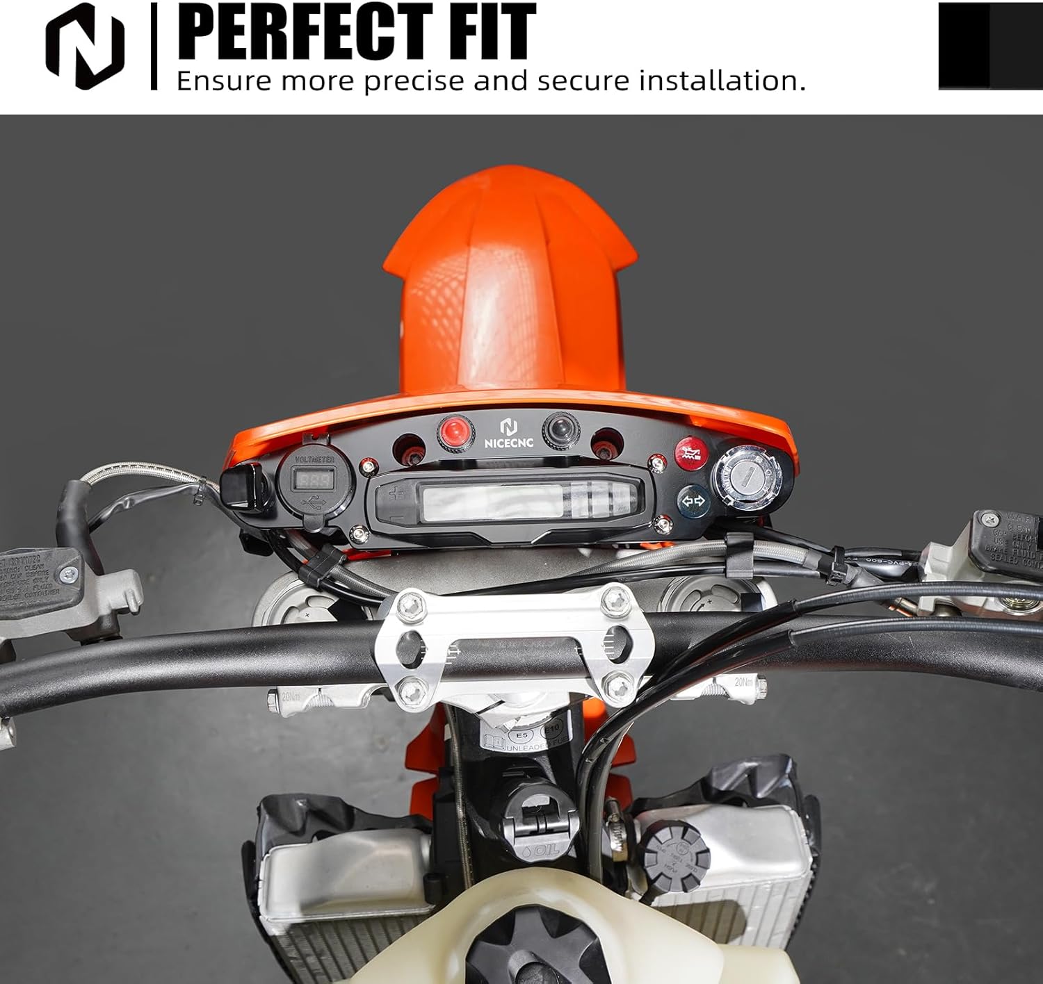NICECNC Ignition Device Relocation Dash Kit Compatible with KTM 150 250 300 XC-W TPI 2024 250 300 EXC 2024 350 450 500 EXC F 2024 500 EXC F Six Days 2024 350 500 XW-F 2024 450 XCF-W 2024,Dirt Bike