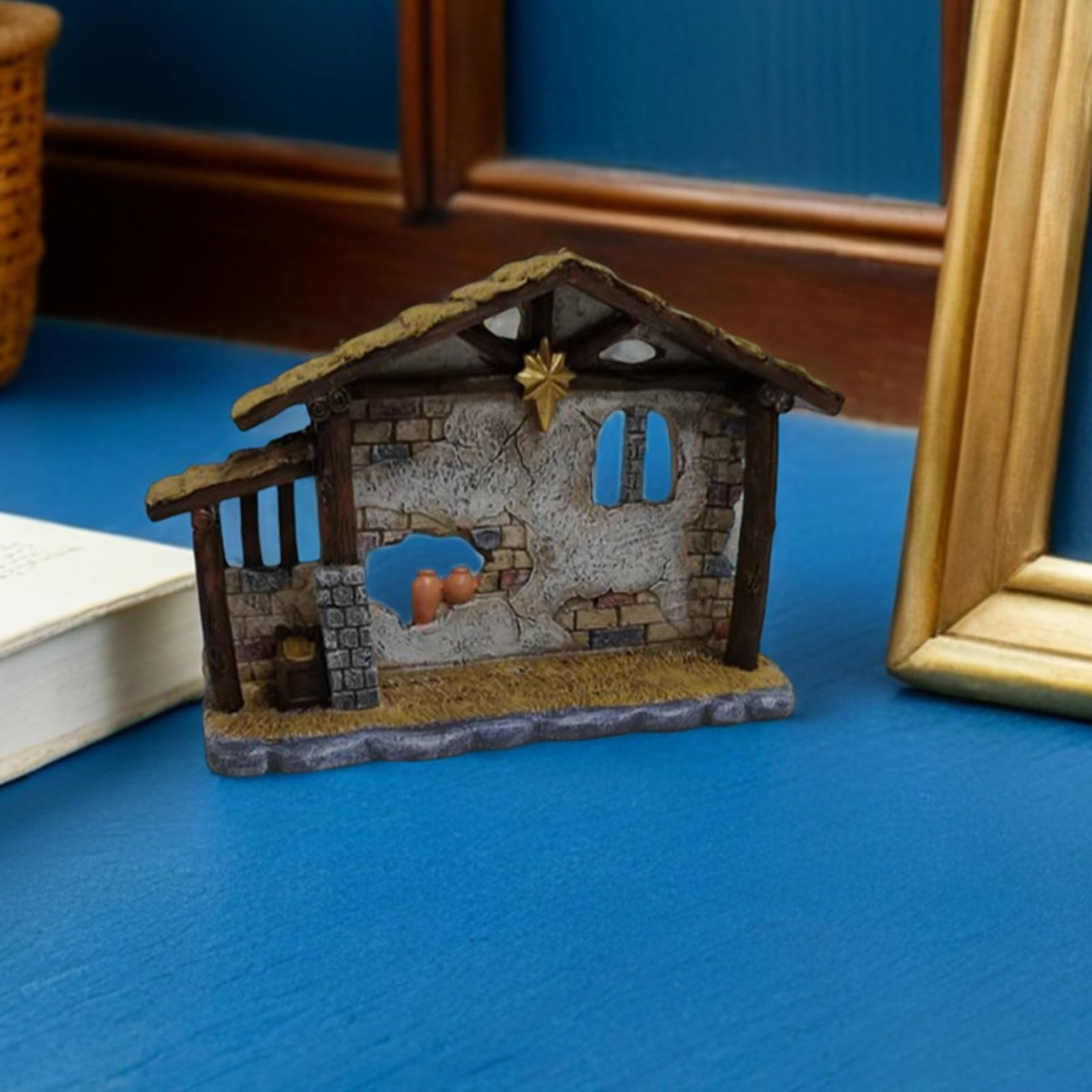 ABOOFAN Krippenfigur aus Kunstharz 11cm Tischdekoration für Weihnachten und Miniatur Krippenaufbau Religiöse Weihnachtsdeko