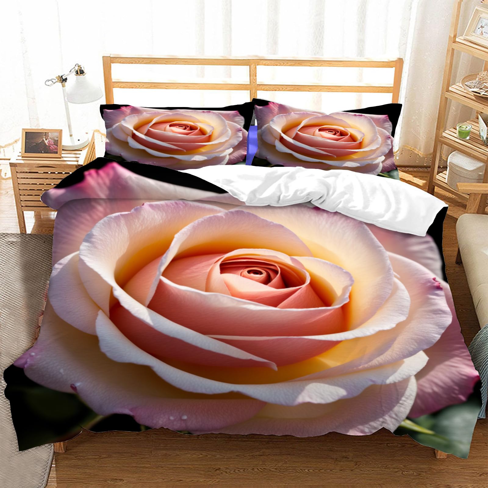 Housse de couette 240x260 romantique parure de lit 2 personnes adulte ado