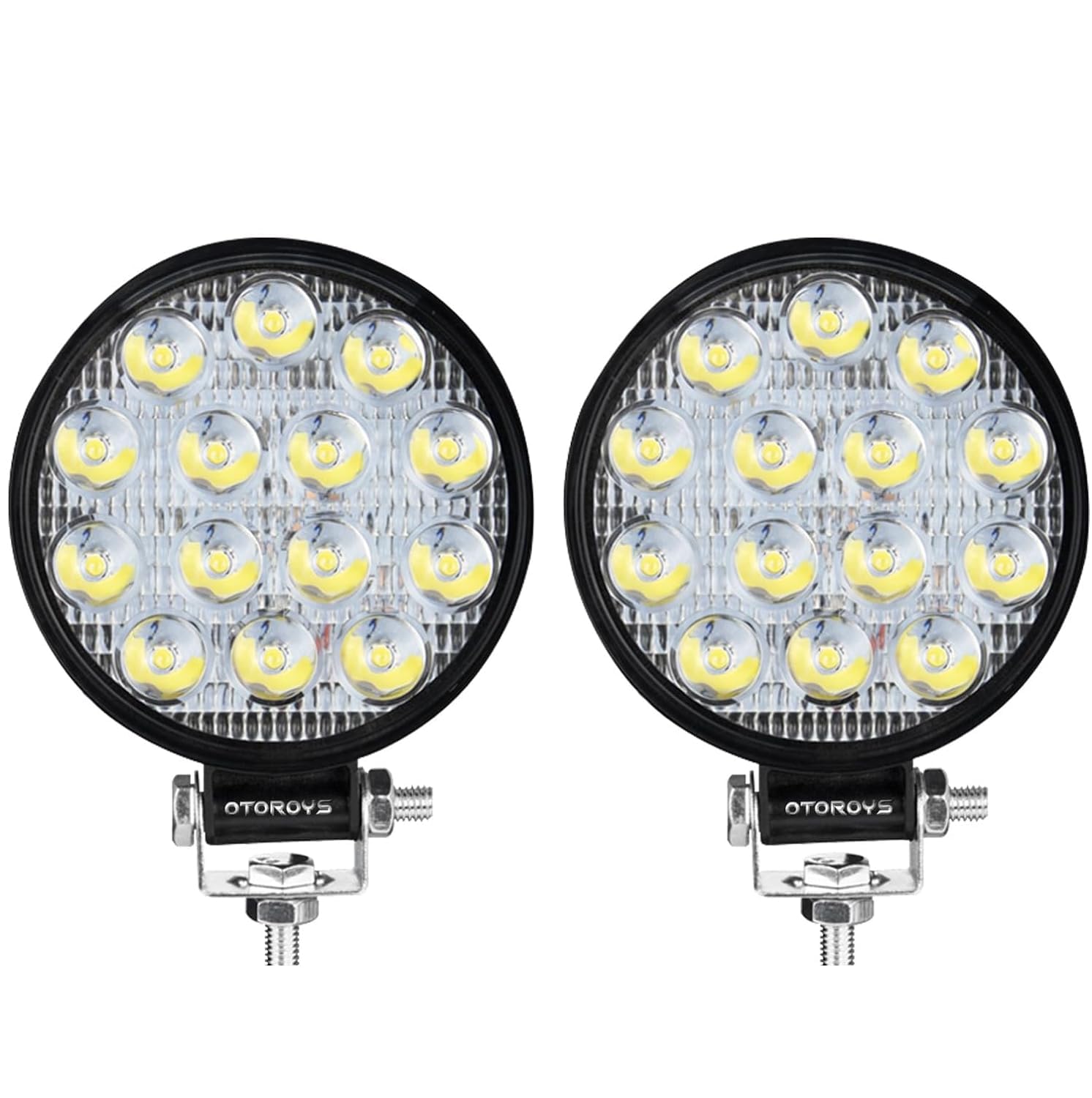 14 LED Round Fog Light 4 Inches Waterproof Off Road Driving Lamp for Car and Motorcycle (12V, White Light, 2 PCS)-image-30