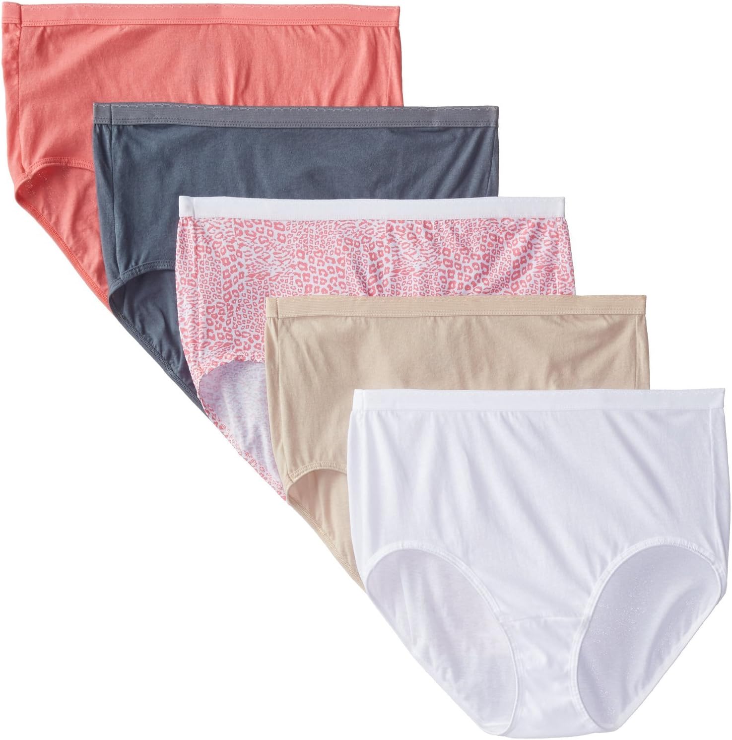 Women's Plus Size "Fit For Me" 5 Pack Cotton Brief Panties
