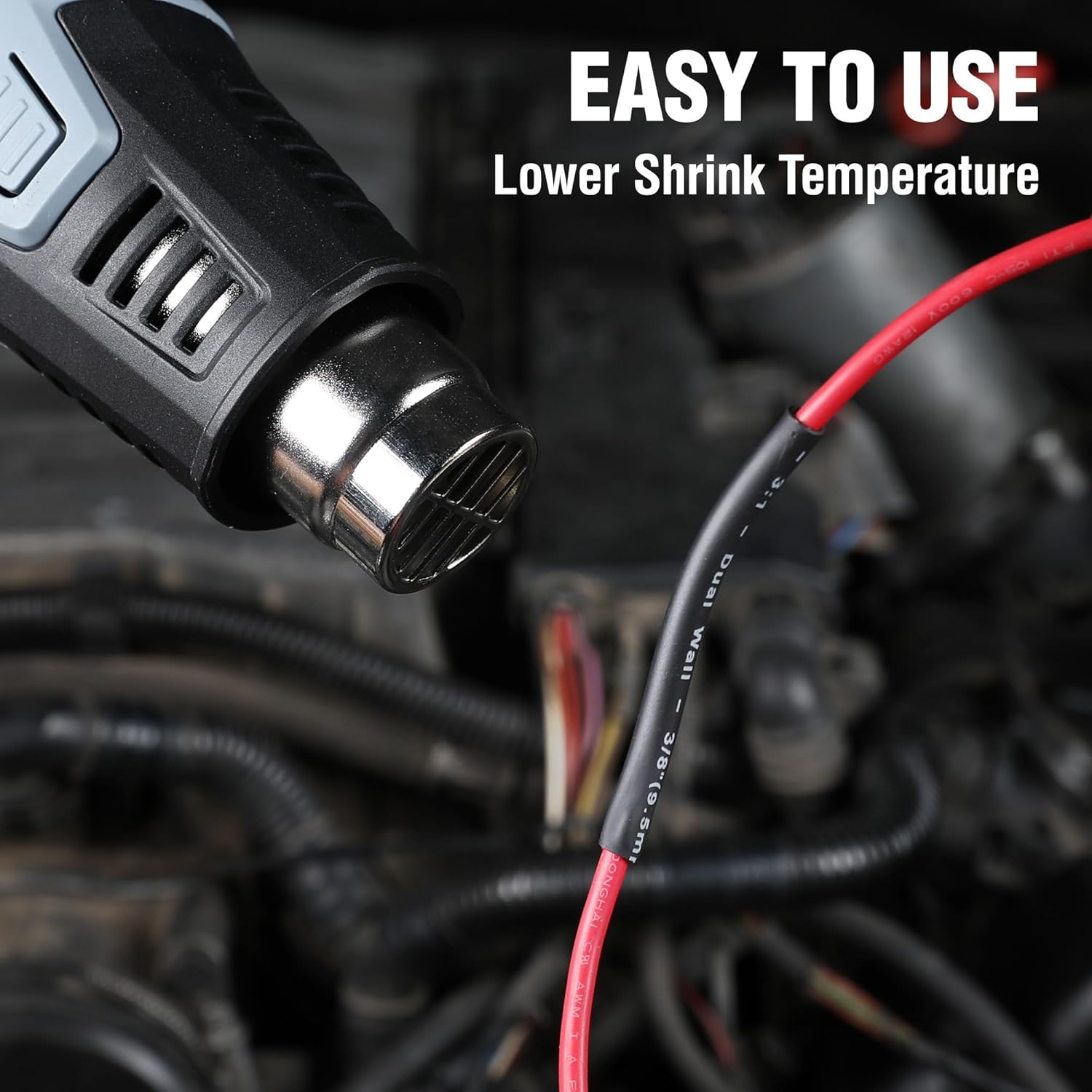 WORKPRO Heat Gun and 100FT 3/8" Heat Shrink Tubing
