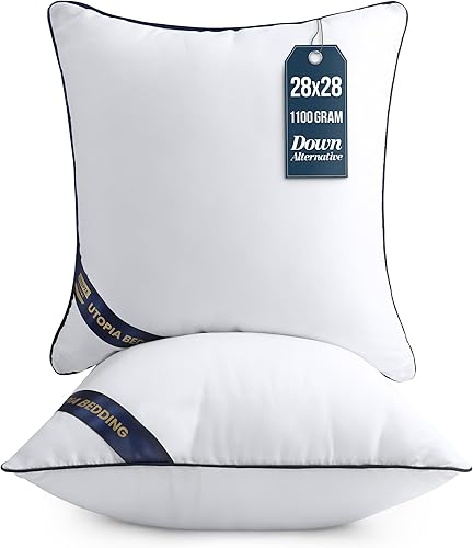 Vista 72 de Utopia Bedding Rellenos de Almohada Decorativa (Paquete de 4, Blanco), 20 x 20 Pulgadas Almohadas Decorativas de Interior para Sofá, Cama, Diván