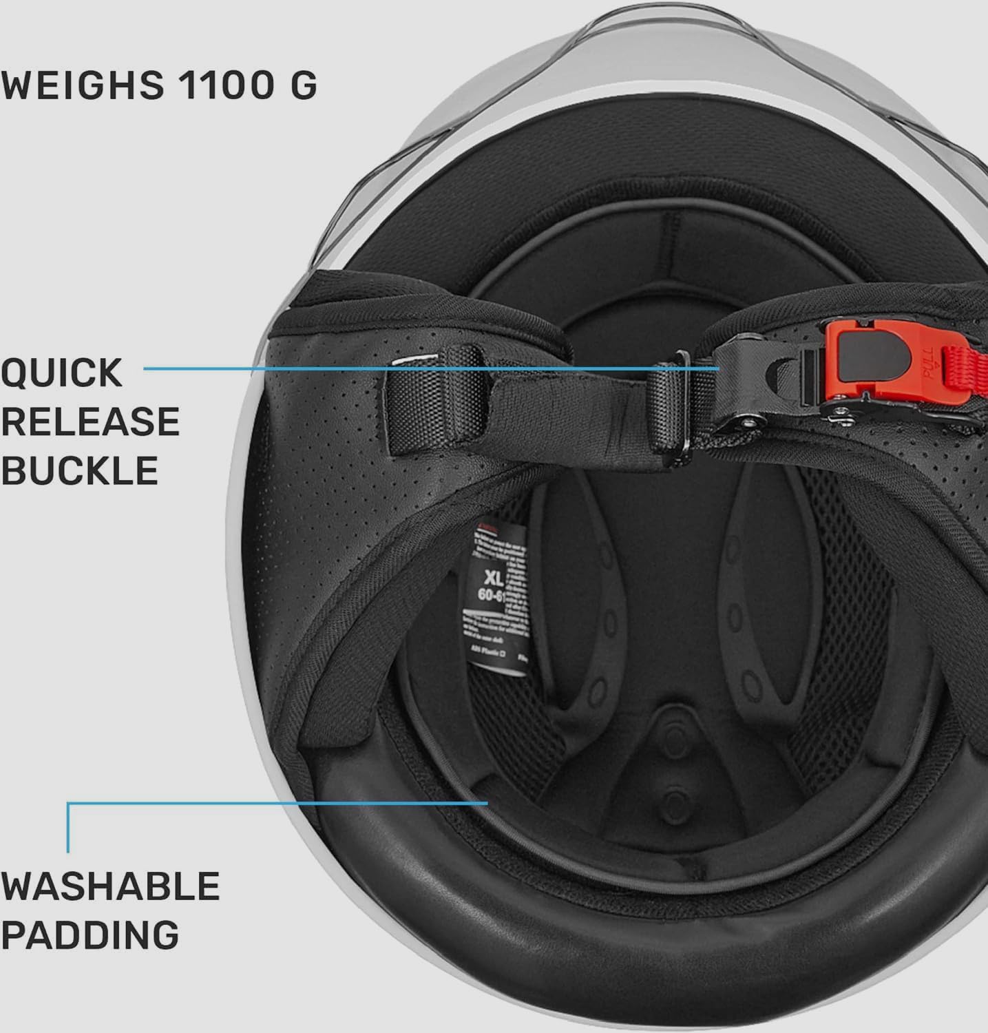 Westt Casque Jet Moto Homme Femme, avec Visière, Homologué ECE 22.06 | 1050g Ultraléger Casque Scooter, ABS &EPS Robustes, Convient aux cyclomoteurs, scooters et aux personnes portant des lunettes