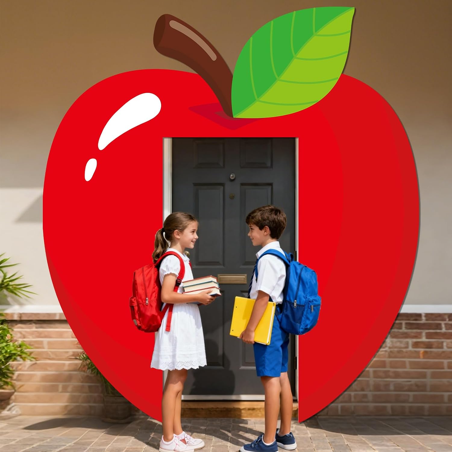 3pcs Apple Baby Shower Decorations Red Apple Party Supplies Fruit Theme Party Photography Background Red Fruit Door Cover Welcome Hanging Banner for Wall Baby Shower Birthday Indoor Outdoor Decor