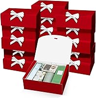 Vista 9 de PEKGRIL 15 cajas de regalo con tapas, cajas de regalo rosas de 10 x 8 x 4 pulgadas, caja de propuesta de dama de honor con cinta, cajas de papel