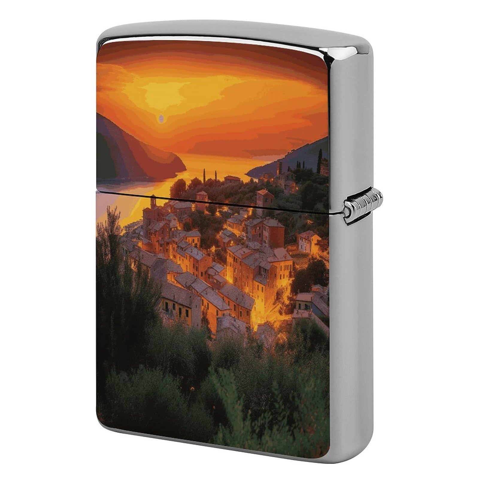 Fekiloot Style Italian Sunset Lighter Case Cover Metal Lighter Case