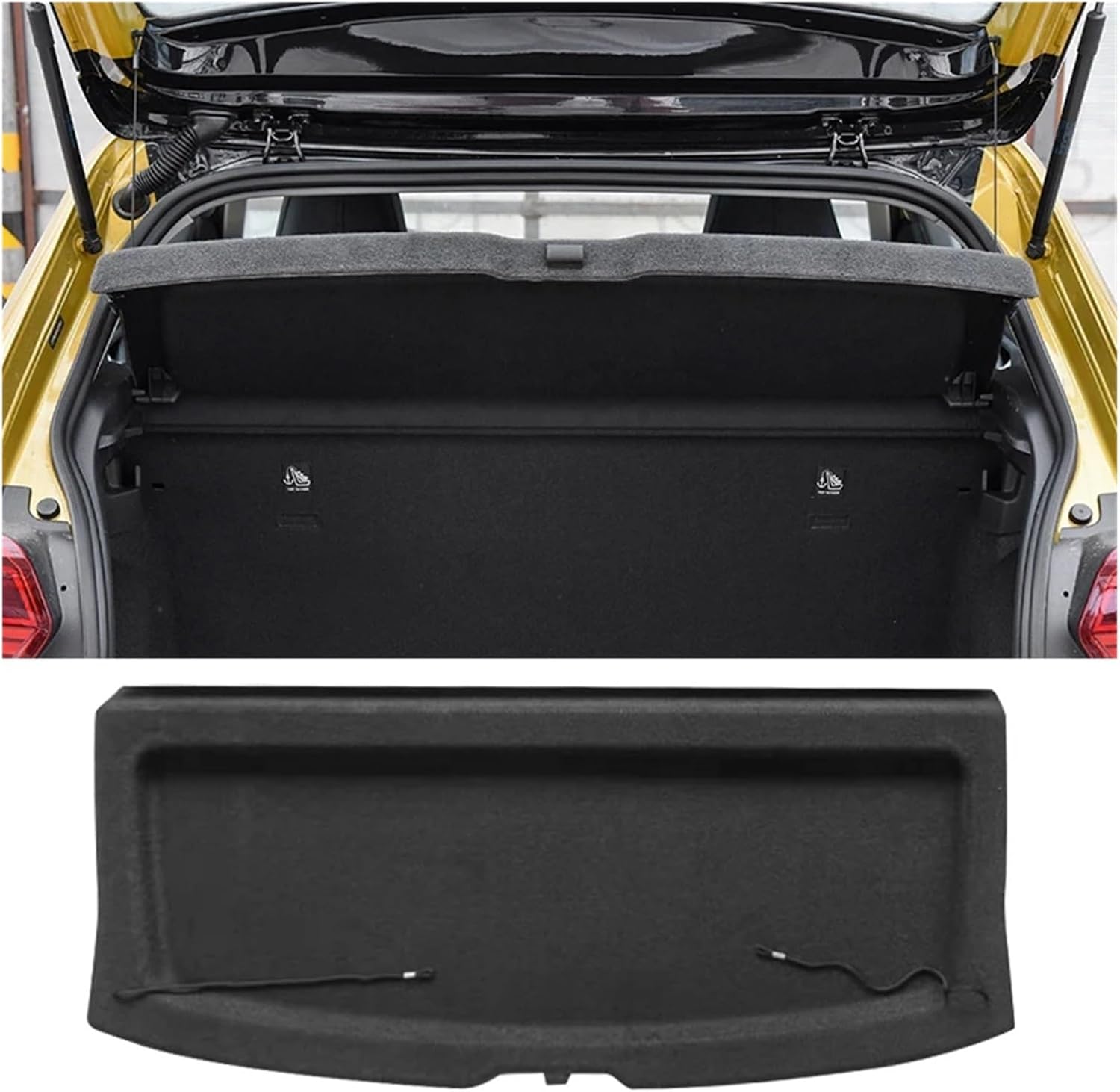 Compatible with VW Polo Plus 2019-2022 Not-Retractable Trunk Cargo Cover Parcel Rack Anti-Peeping Auto Interior Accessories