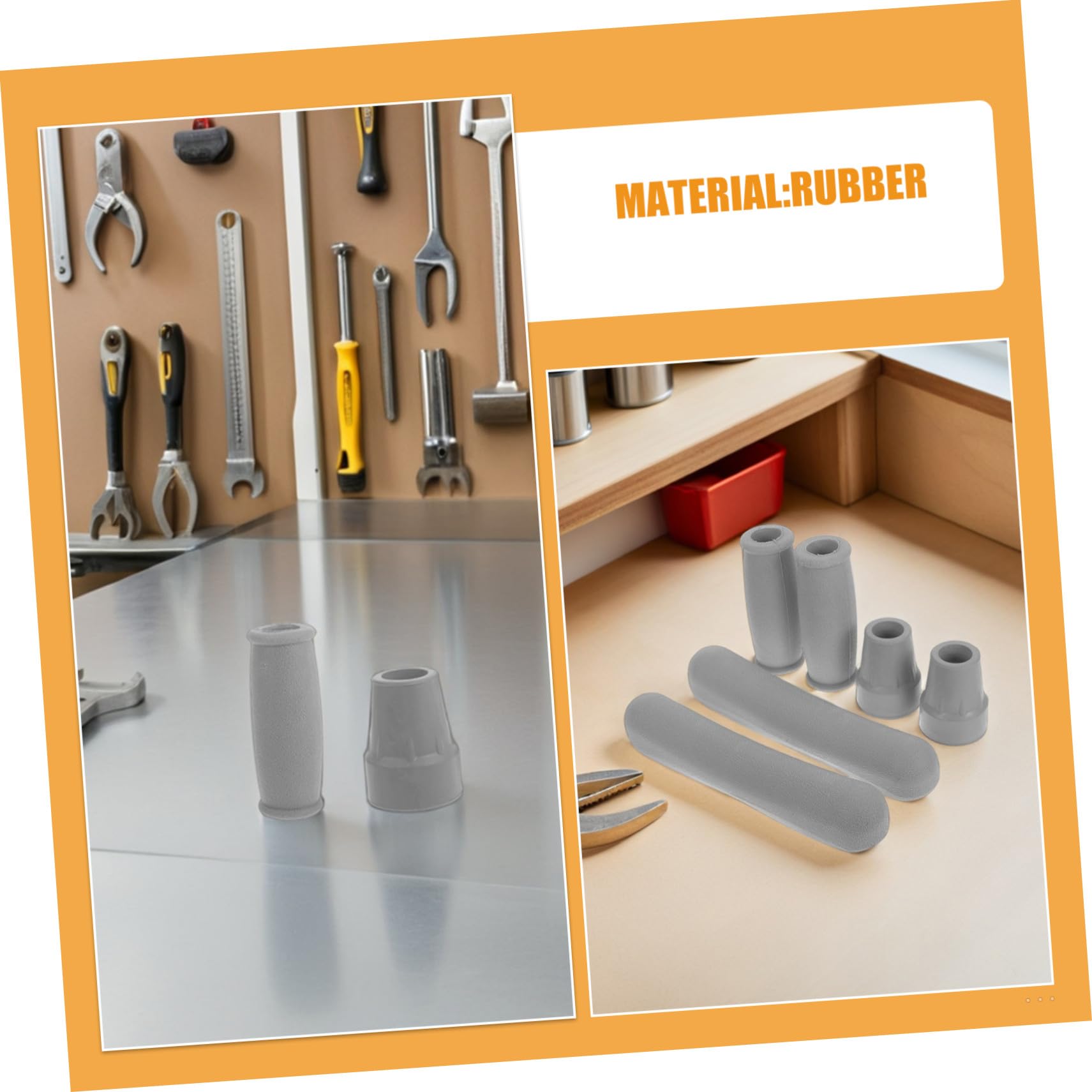 PLAFOPE 4 Set Kit Accessori Stampelle con Cuscinetti Sottoascellari Morbidi Impugnature Ergonomiche Antiscivolo e Gommini in Gomma per Bastoni da Passeggio e Deambulatori Protezione