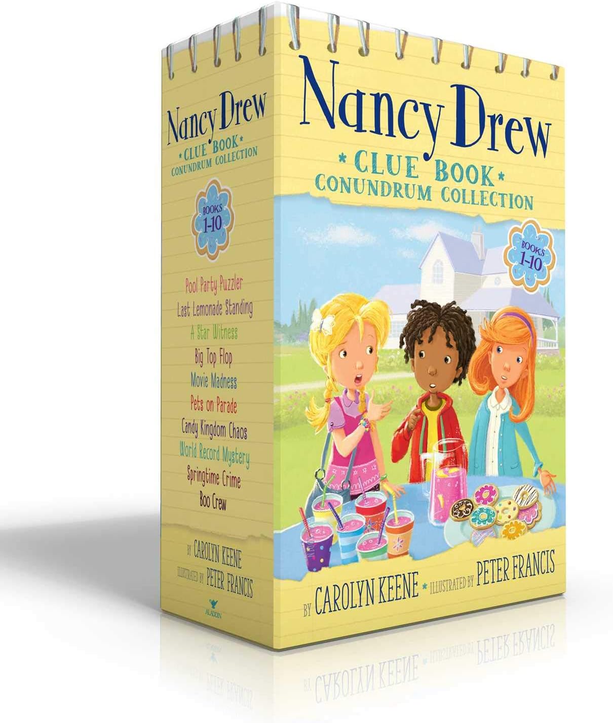 Nancy Drew Clue Book Conundrum Collection (Boxed Set): Pool Party Puzzler; Last Lemonade Standing; A Star Witness; Big Top Flop; Movie Madness; Pets ... Record Mystery; Springtime Crime; Boo Crew
