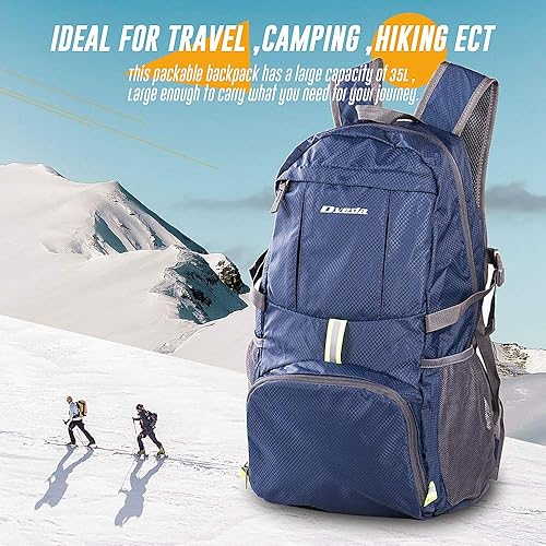 Miniatura 2 de DVEDA Mochila ligera y plegable de 35L impermeable, duradera, mochila de viaje para senderismo