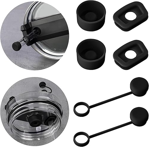 Miniatura 1 de NiHome Juego de 6 tapones de silicona a prueba de derrames, compatibles con vaso Stanley 1.0 de 20 onzas, 30 onzas, 40 onzas, sin BPA y aptos para