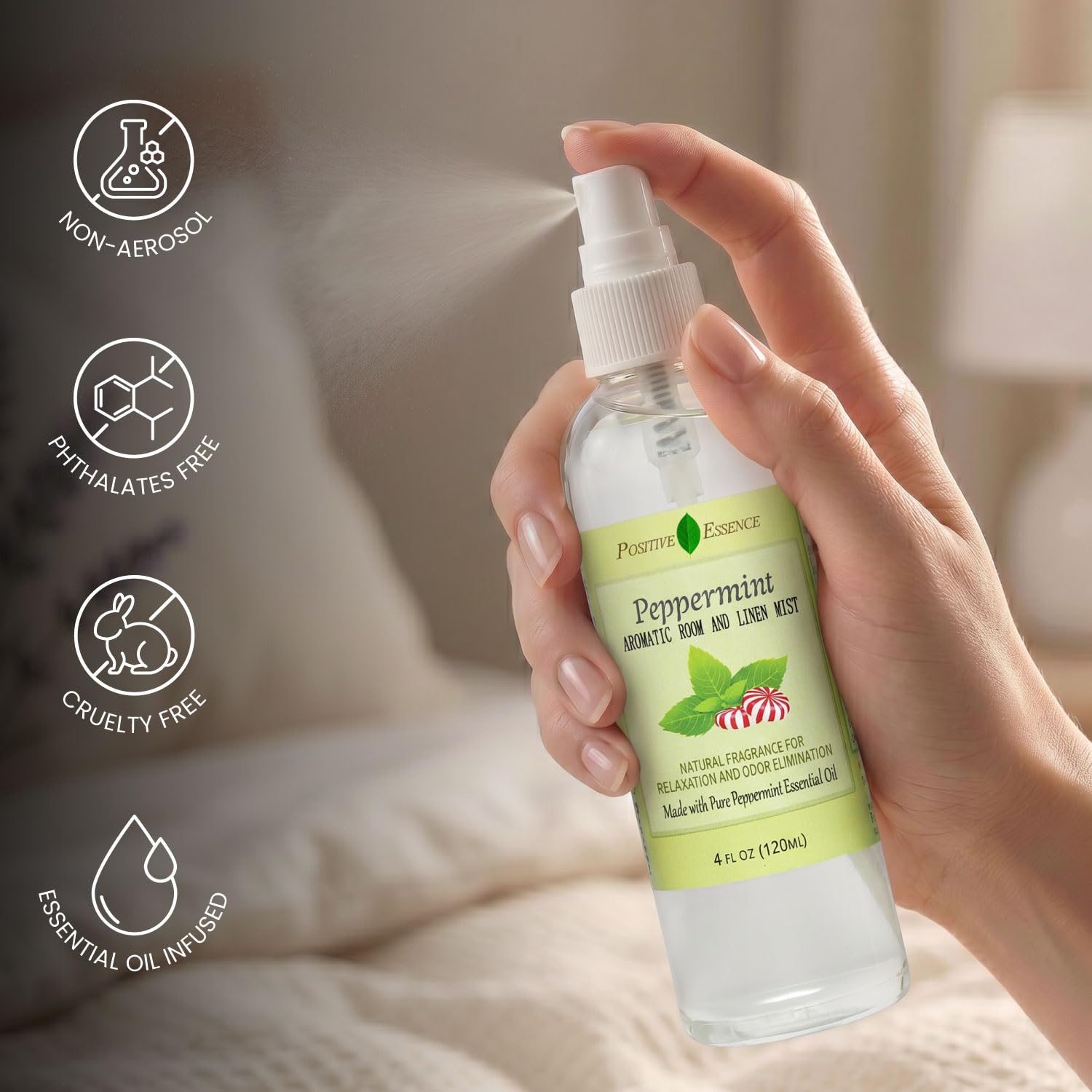Possitive Essence - Pulverizador aromático para habitación y ropa de cama