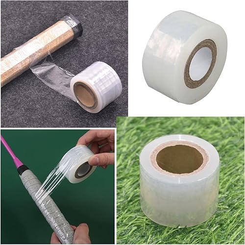 Miniatura 6 de Juego de 2 cintas de agarre para raqueta, raqueta de agarre excesivo, envoltura de espuma suave con cinta protectora de película transparente