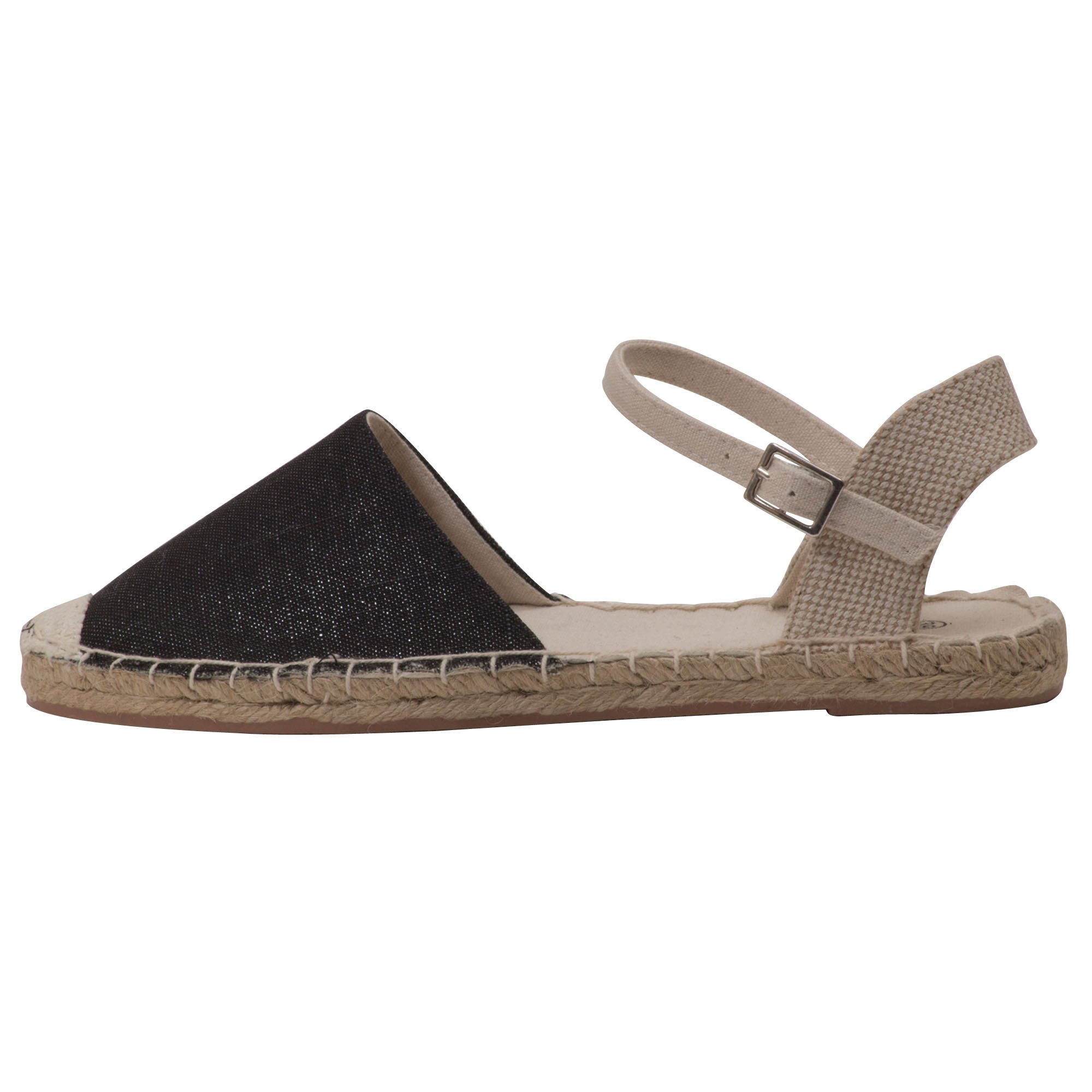 Japanwelt Espadrilles für Damen I Riemchen - Sommer-Latschen Espandrillos Damen-Slipper Sommerschuhe Leinenschuhe Spanisch Leinenschuhe Plateau Mokassin Espandrilles Schlüpfschuhe Halbschuhe