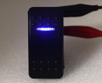 DPDT Rocker Switch 7 pin ON-Off-ON for Marine Boat Car 12V 24V Waterproof IP66 (Blue Led)