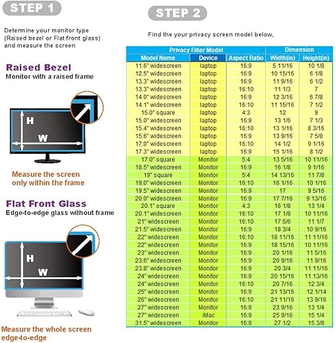 Miniatura 9 de 27 pulgadas - Relación de aspecto 169  Filtro de pantalla de privacidad de computadora para monitor de pantalla ancha  Anti-reflejo  Película