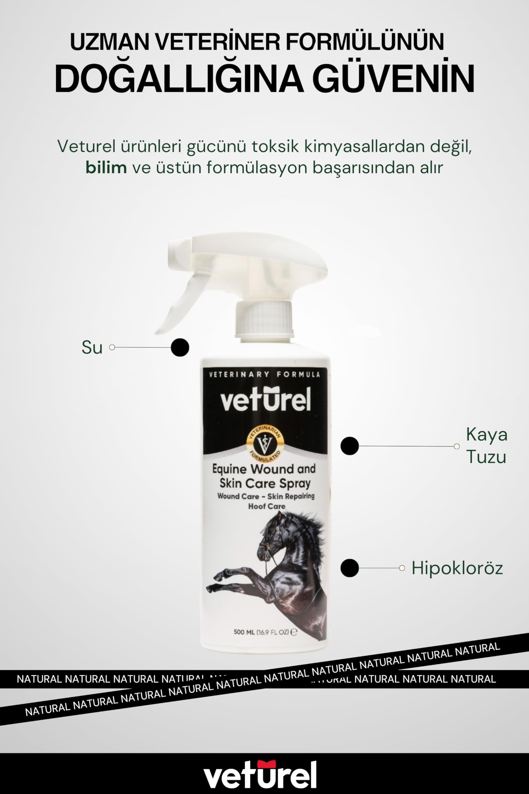 Veturel At Yara ve Deri Bakım Spreyi 500ml