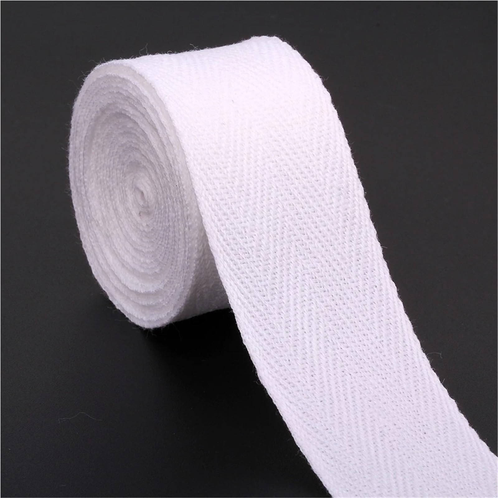 Taśma poliestrowo-bawełniana, Biała, bawełniana taśma parciana ze skośnym skośnym odchyleniem 50 jardów 10-50 mm do torby Tekstylia domowe Craft(30mm white)