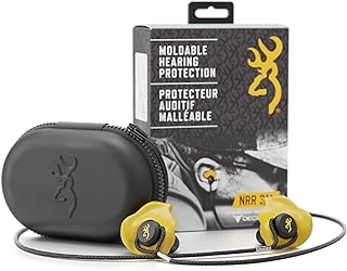 Browning Hearing Protection for Shooting by Decibullz Custom-Molded Earplugs, 31-Decibel Noise Reduction Rating (NRR), Includes Lanyard and Travel Case - Decibullz