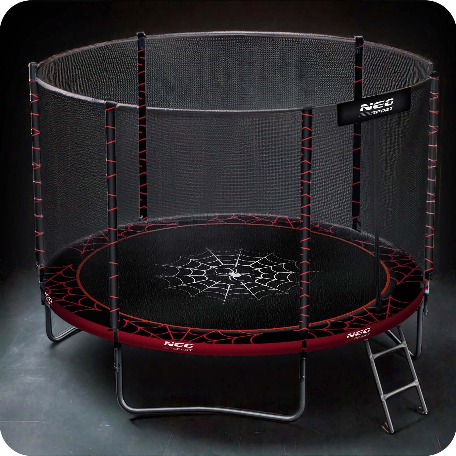 Neo-Sport Trampolin Outdoor Kinder Gartentrampolin Sicherheitsnetz Innen Leiter Gepolsterte Stangen Wetterfest Rostfre