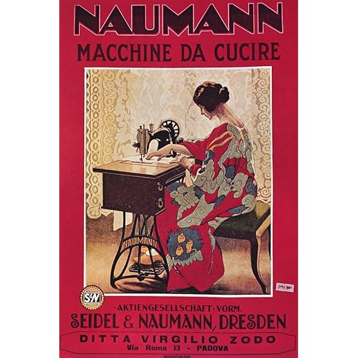 Seidel And Naumann Sewing Machine Vintage Illustration Art Deco Vintage French Wall Art Nouveau 1920 French Advertising Vintage Poster Prints Art Nouveau Decor Cool Wall Decor Art Print Poster 24x36