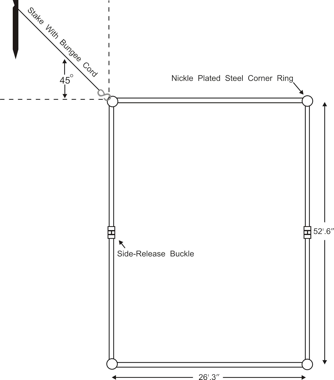 Home Court 1-inch Non-Adjustable 8-Meter Sand Setup Line - M817NAS