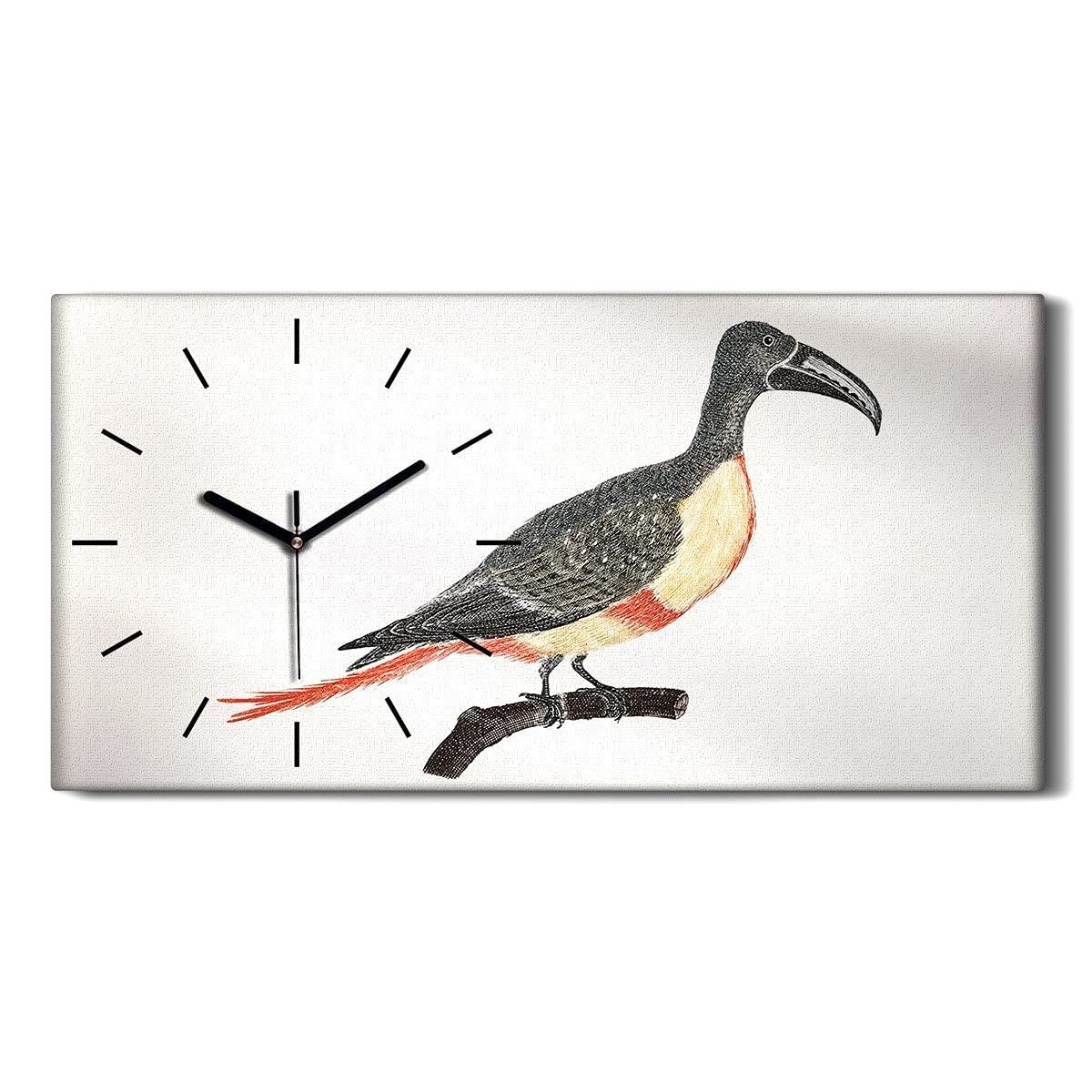 Art Mural Horloge sur Toile Moderne 60x30cm Tableau avec Mécanisme Invisible