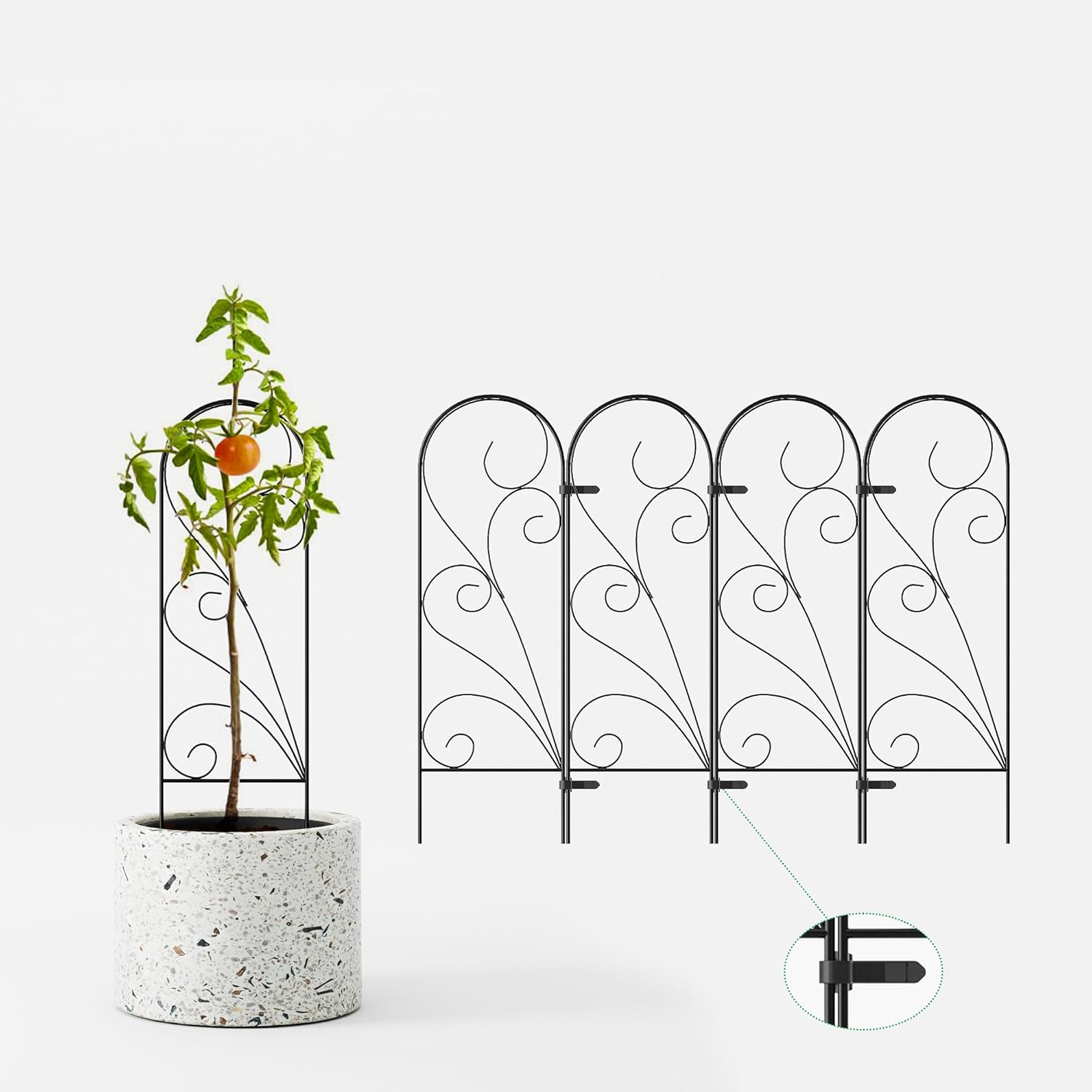 Zhongma 4 Pack 36" Metal Plant Trellis for Potted Plants Climbing,Indoor and Outdoor Fence Plant Support Trellis for Flower and Vagetable