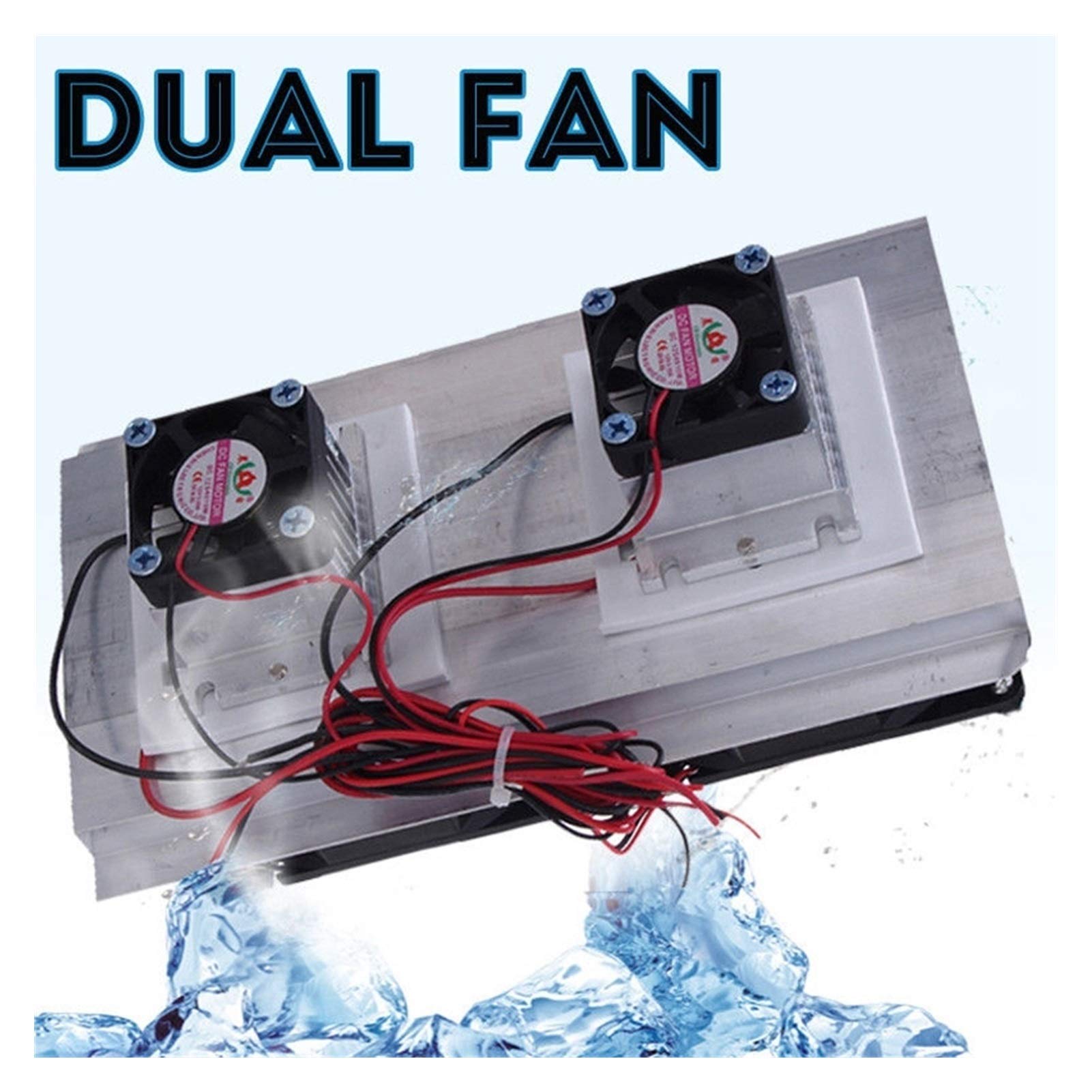 Xiaochen Bricolaje Asamblea del radiador Kit de Sistema de Refrigeración termoeléctrica 12V Doble Ventilador Enfriador