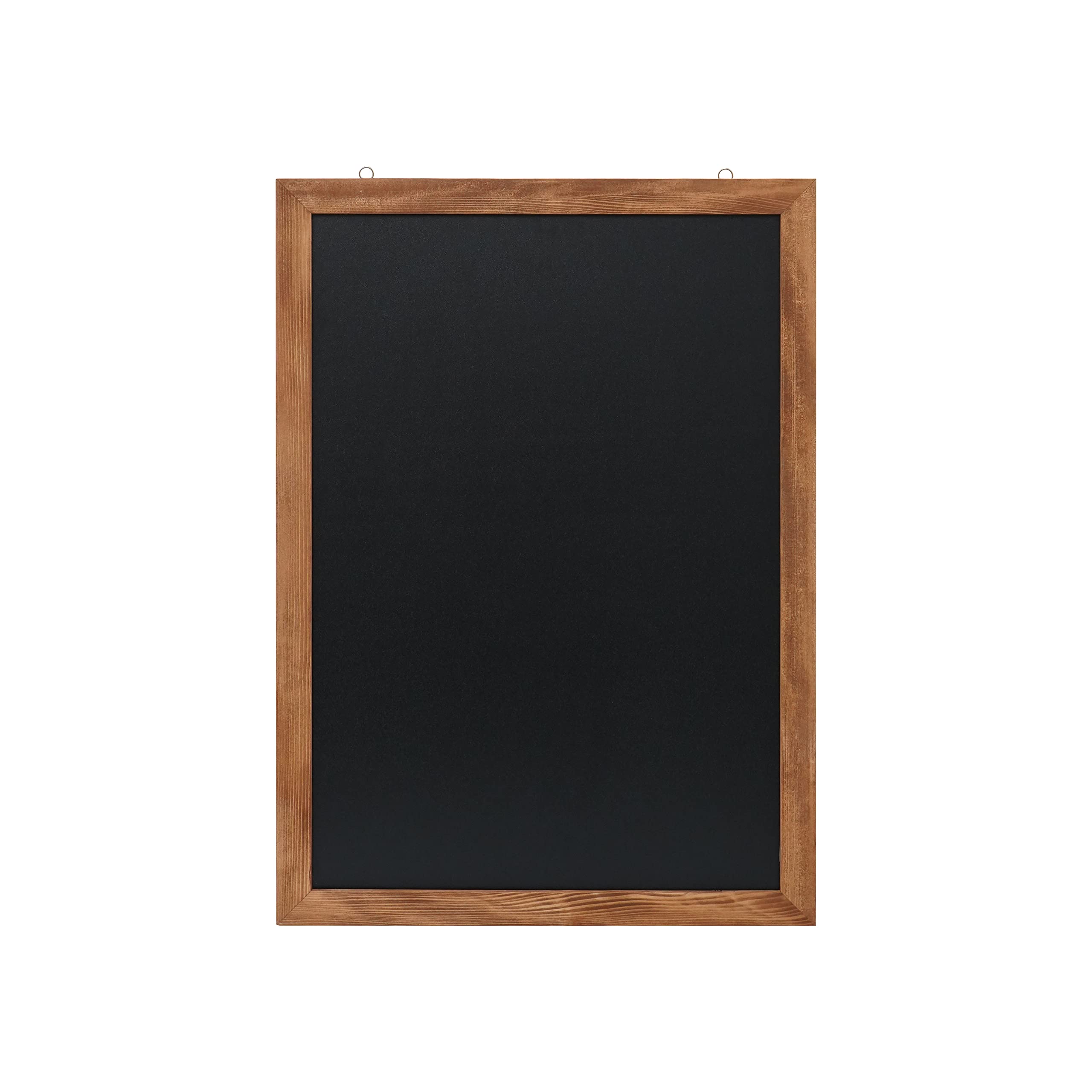 EUROPEL Kreidetafel mit schwarzer Melaminschicht, Rahmen aus lackiertem Kiefernholz, Naturholzfarbe, Abmessungen 60x84cm, Wandbefestigung, Hoch- oder Querformat, für flüssige Kreidemarker