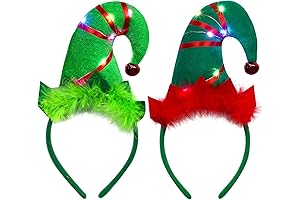 URATOT LED Christmas Elf Headbands: Light Up Your Yuletide Cheer