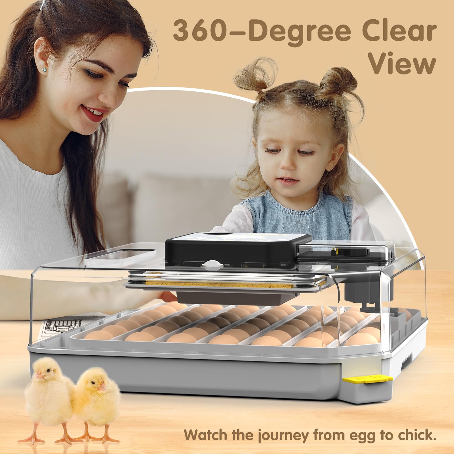 Incubadoras para incubar huevos, incubadora de huevos para laboratorio, granja doméstica con giro automático de huevos para pollo, patos, ganso, codorniz, 48 huevos