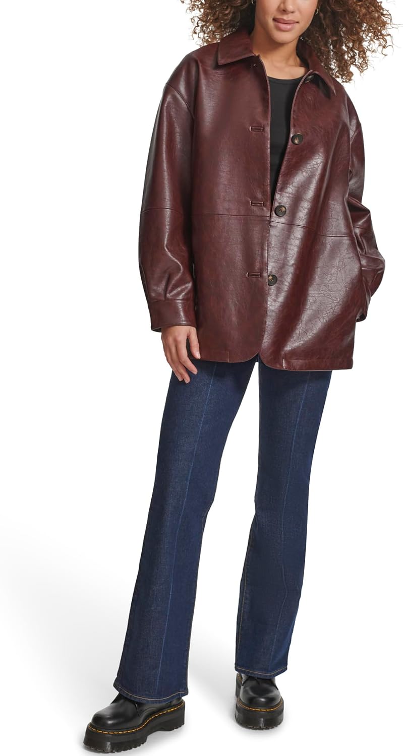 Levi's Women's Relaxed Fit Faux Leather Blazer