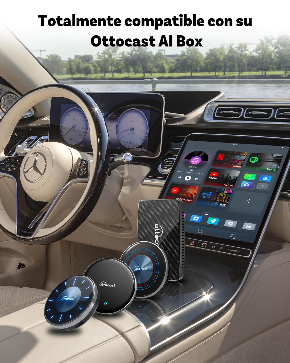 Ottocast Mando a distancia inalámbrico para CarPlay AI Box, Bluetooth Air Mouse Handheld Controller compatible con OttoAibox I3, P3, P3 Lite, Play2Video Pro, fácil de conectar y usar